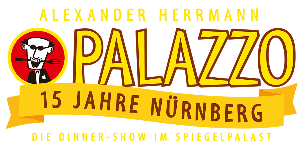 Das Jubiläumslogo zum 15. Geburtstag des Alexander Herrmann PALAZZO in Nürnberg.